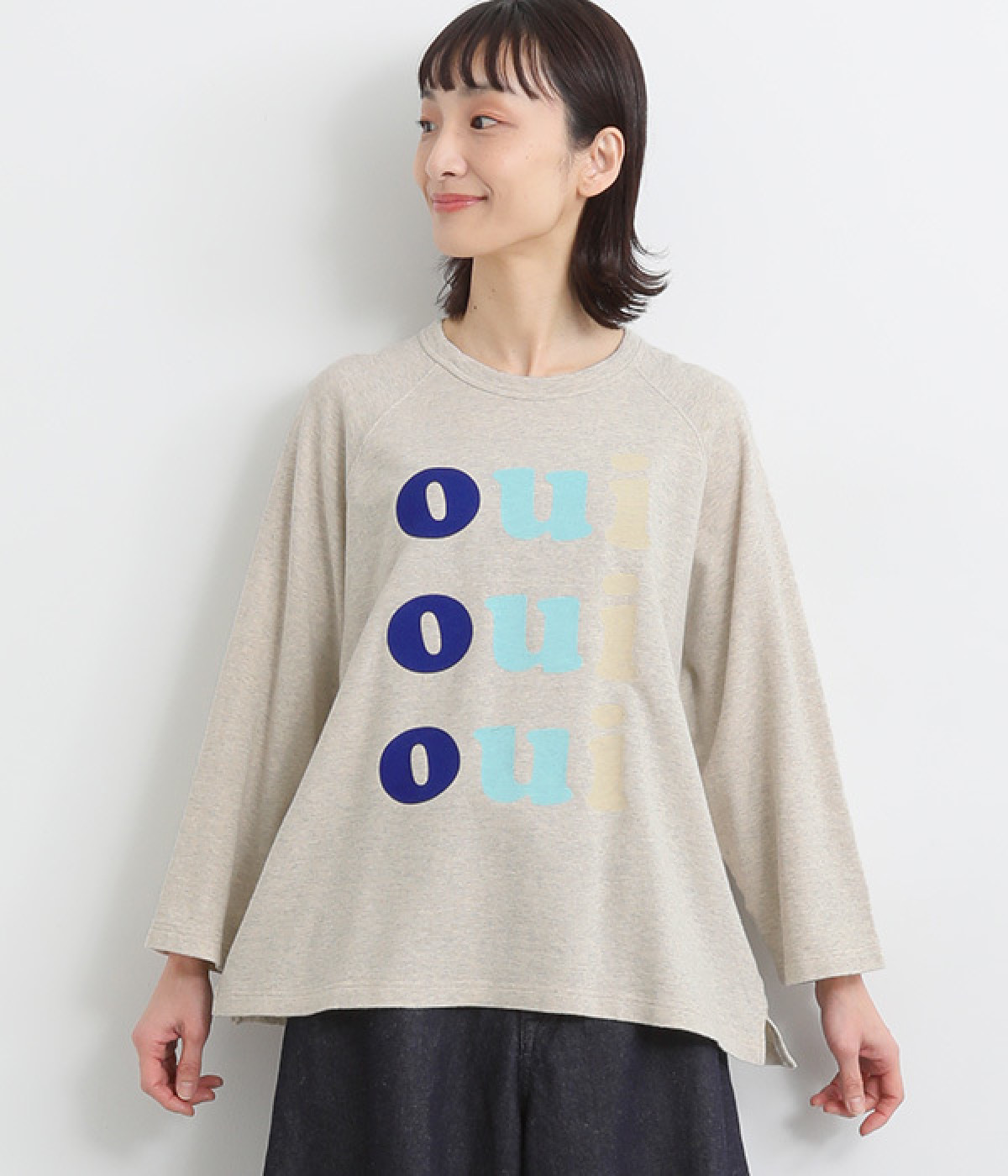フロッキープリントプルオーバー oui(オートミール-ONESIZE)