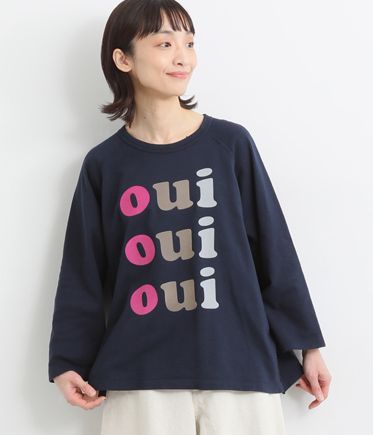 フロッキープリントプルオーバー oui(ネイビー-ONESIZE)
