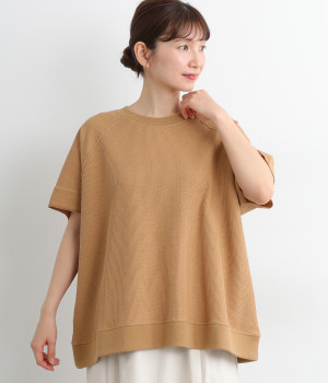 【UNDYED】コットンワッフルプルオーバー(キャメル-ONESIZE)