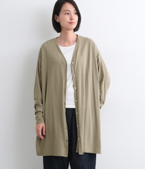 コットンテンセルUVカッットカーディガン(カーキ-ONESIZE)
