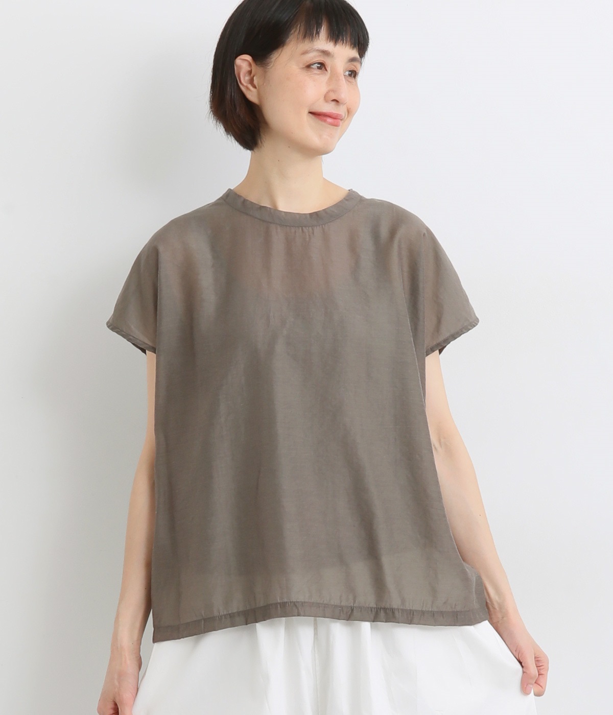 シルク混　スリーブレスプルオーバー(モカ-ONESIZE)
