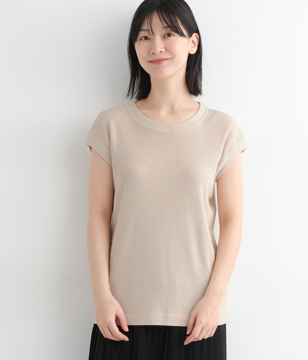 コットンワッフルタンクトップ(ナチュラル-ONESIZE)