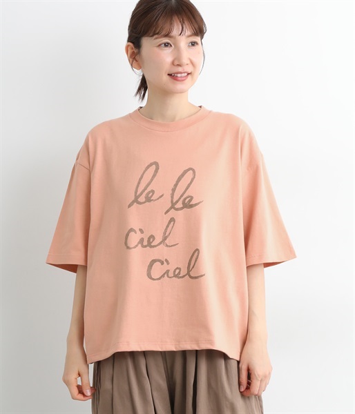 プリント Tシャツ　le ciel(ピンク-ONESIZE)