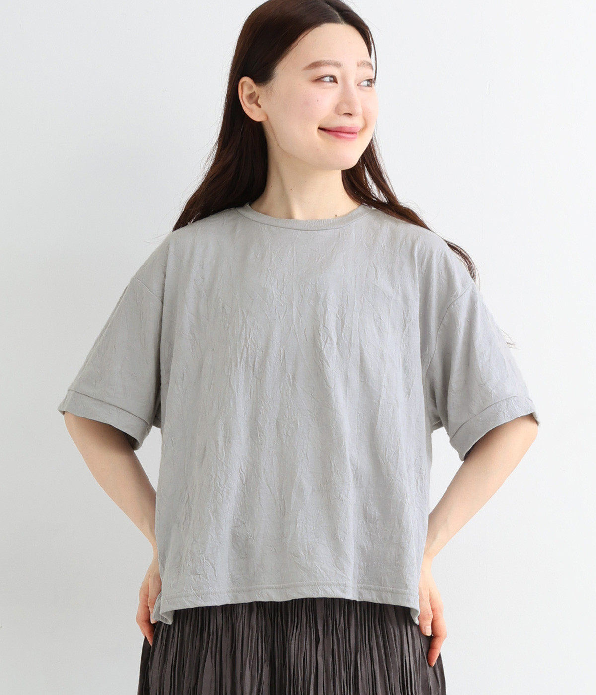 コットンキャッチワッシャープルオーバー(グレー-ONESIZE)