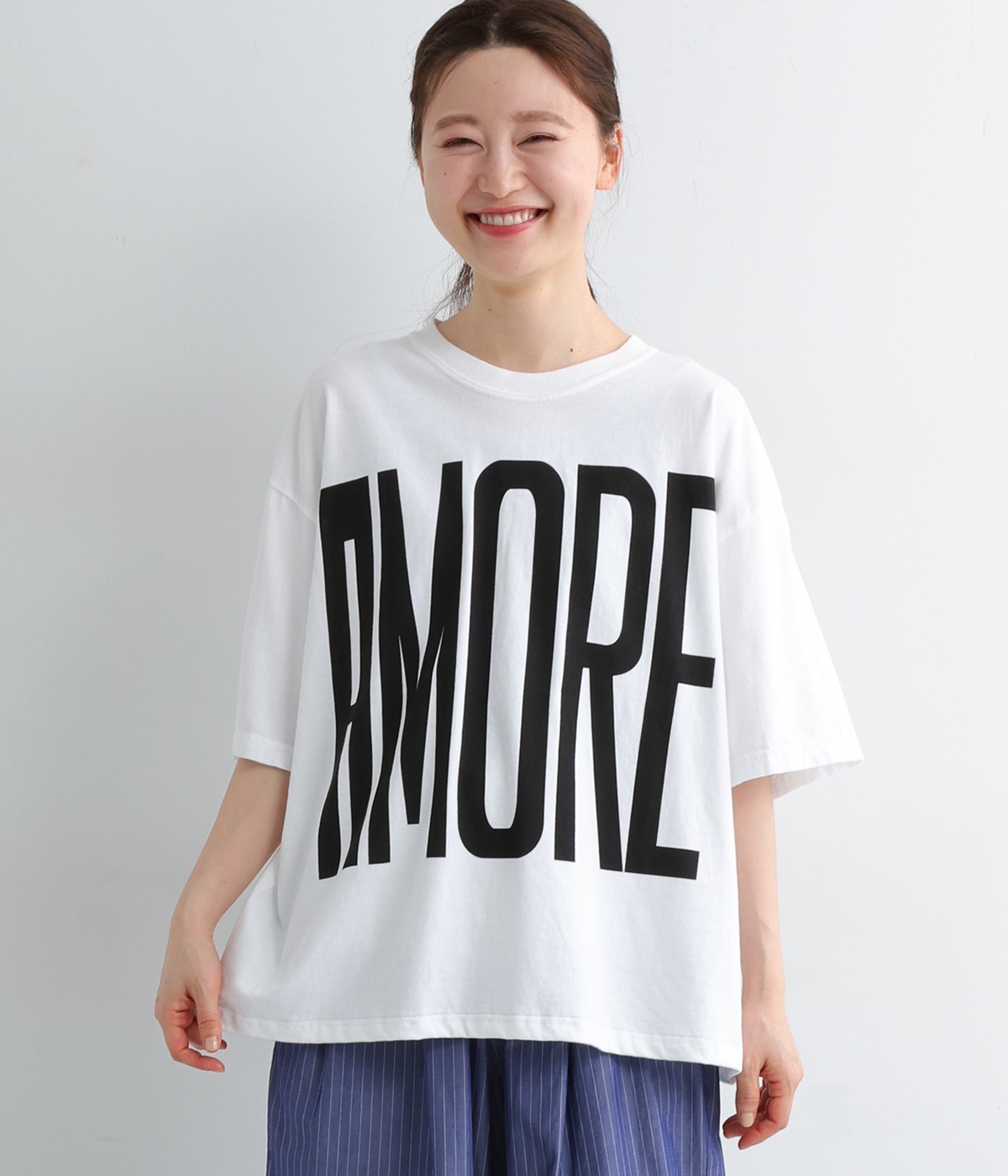 ピグメントTシャツ　AMORE(ホワイト-ONESIZE)