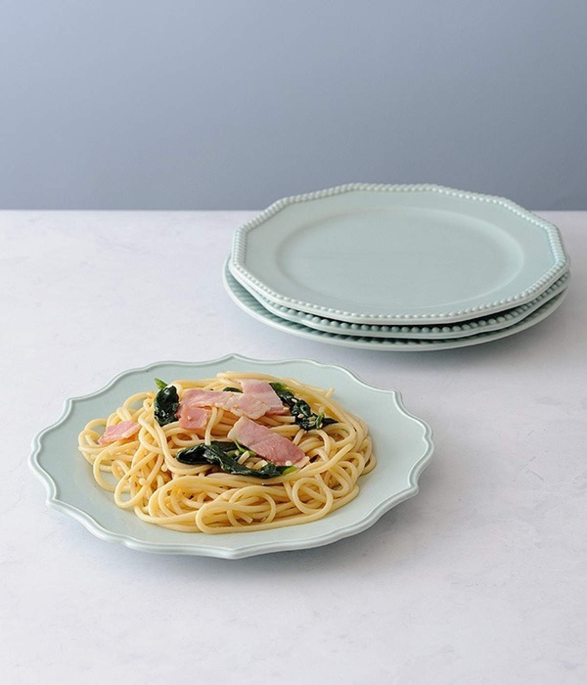 セラミックプレート4枚セット　21cm(グリーン-ONESIZE)