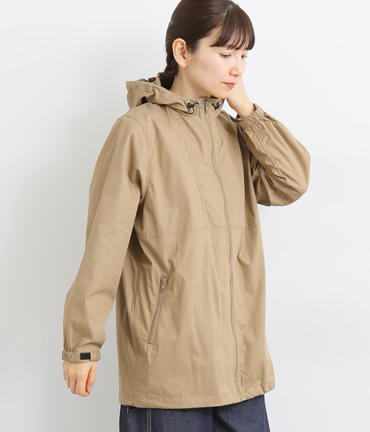 コットンタイプライターマウンテンパーカ(ベージュ-ONESIZE)
