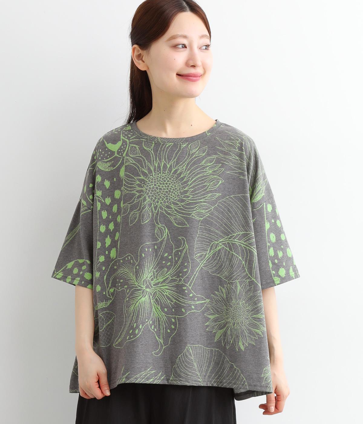 ドルマン半袖Tシャツ(チャコール-ONESIZE)