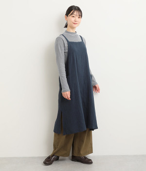 ダブルガーゼ エプロンワンピース