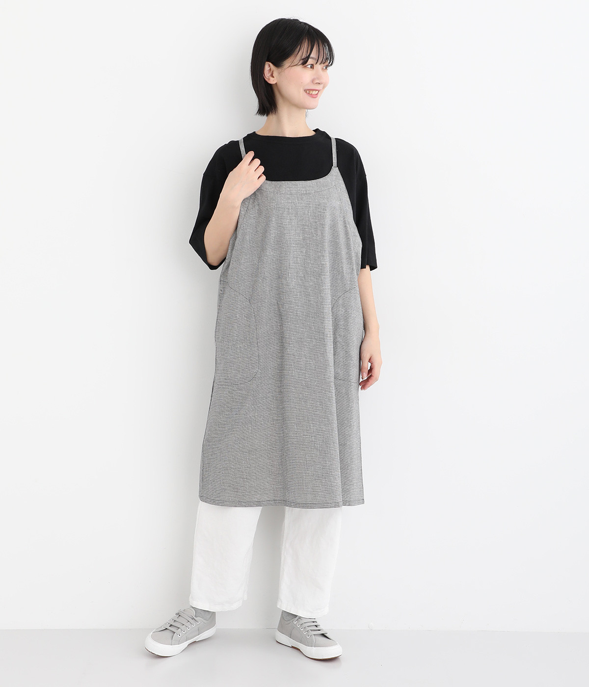 コットン　キャミソールエプロン(チドリ-ONESIZE)