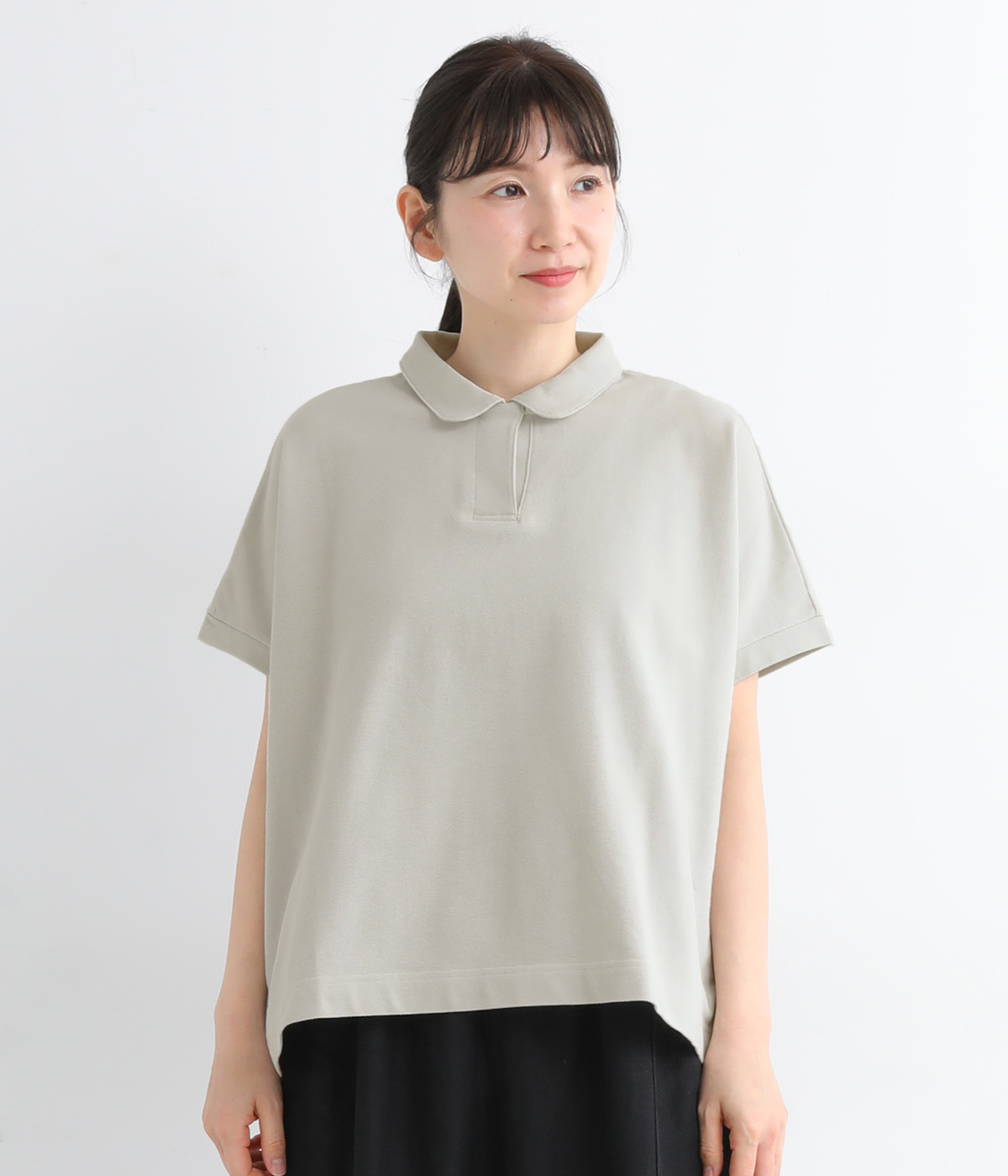 一部別注｜カノコ ワイドポロシャツ(アイスグレー-ONESIZE-【別注カラー】)