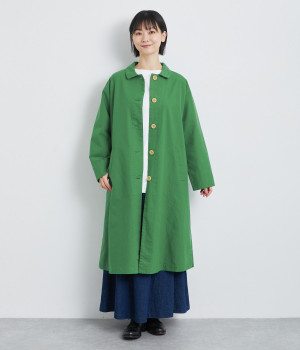 コットンオックスステンカラーコート(グリーン-ONESIZE)