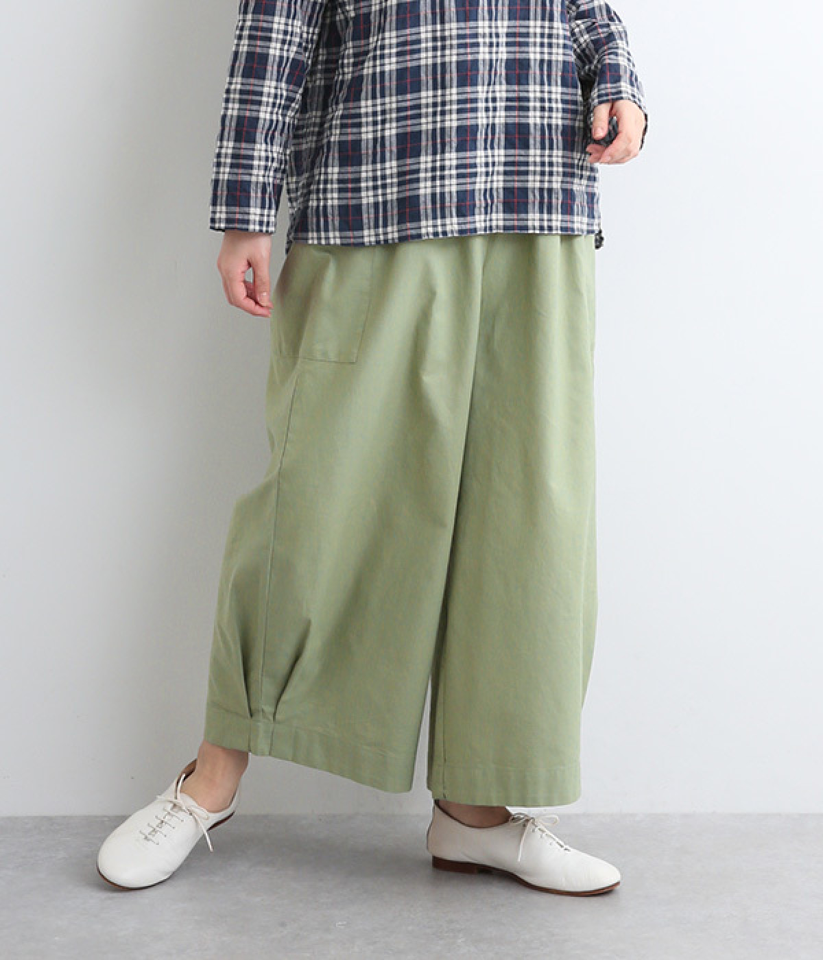 コットンオックス無地サイドポケットパンツ(ライトグリーン-ONESIZE)