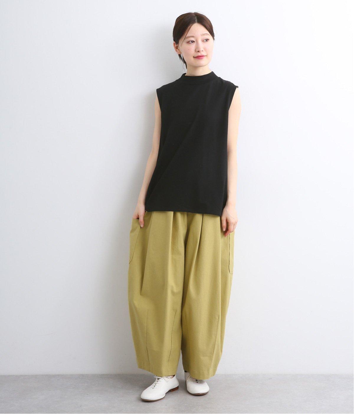 コットンリネン太番手平織り　サイドポケットバルーンパンツ(イエロー-ONESIZE)