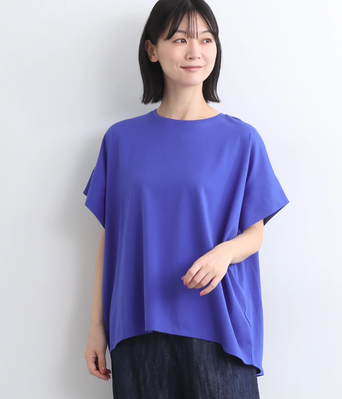 GIZAndy天竺ワイドシルエットカットソー(ブルー-ONESIZE)