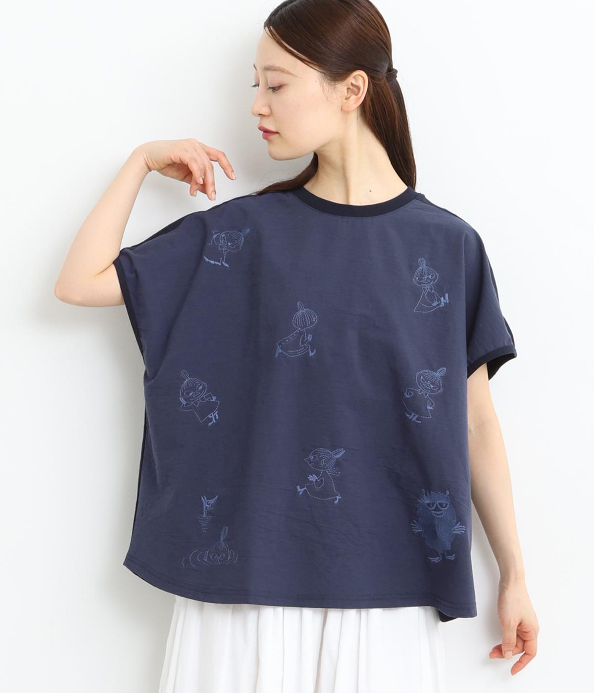 布帛切替 ミイ刺繍フレンチプルオーバー(ダークネイビー-ONESIZE)