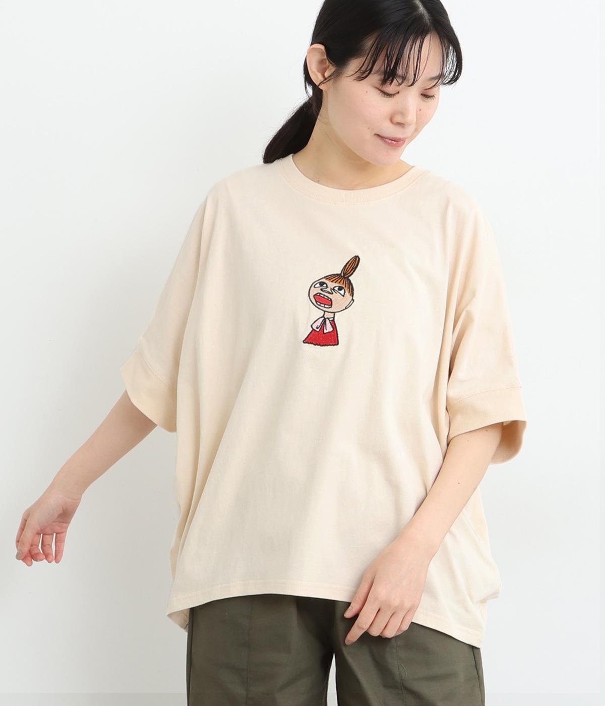 リブ付き ミイ刺繍ドルマンプルオーバー(ナチュラル-ONESIZE)