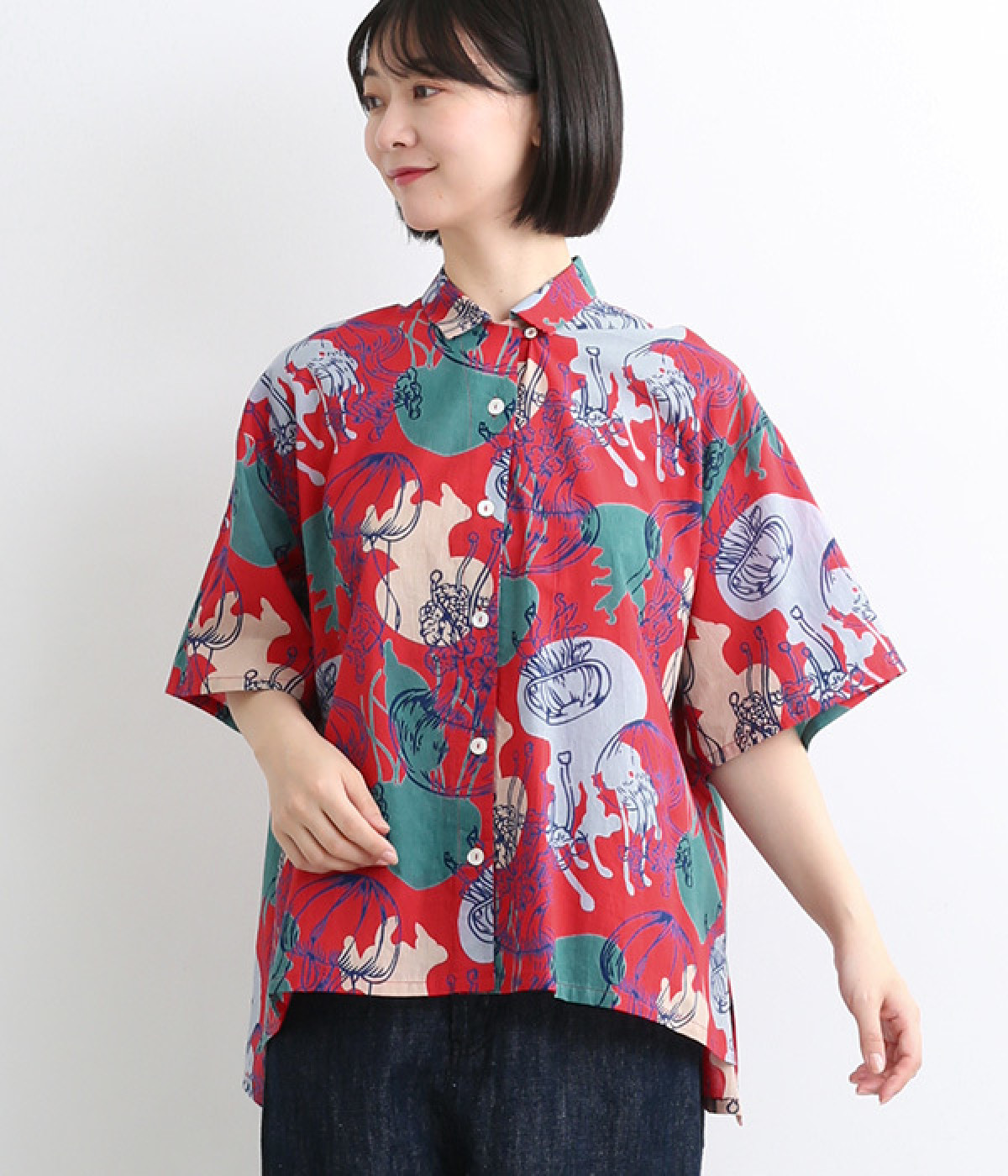 ジェリーフィッシュブラウス(レッド-ONESIZE)