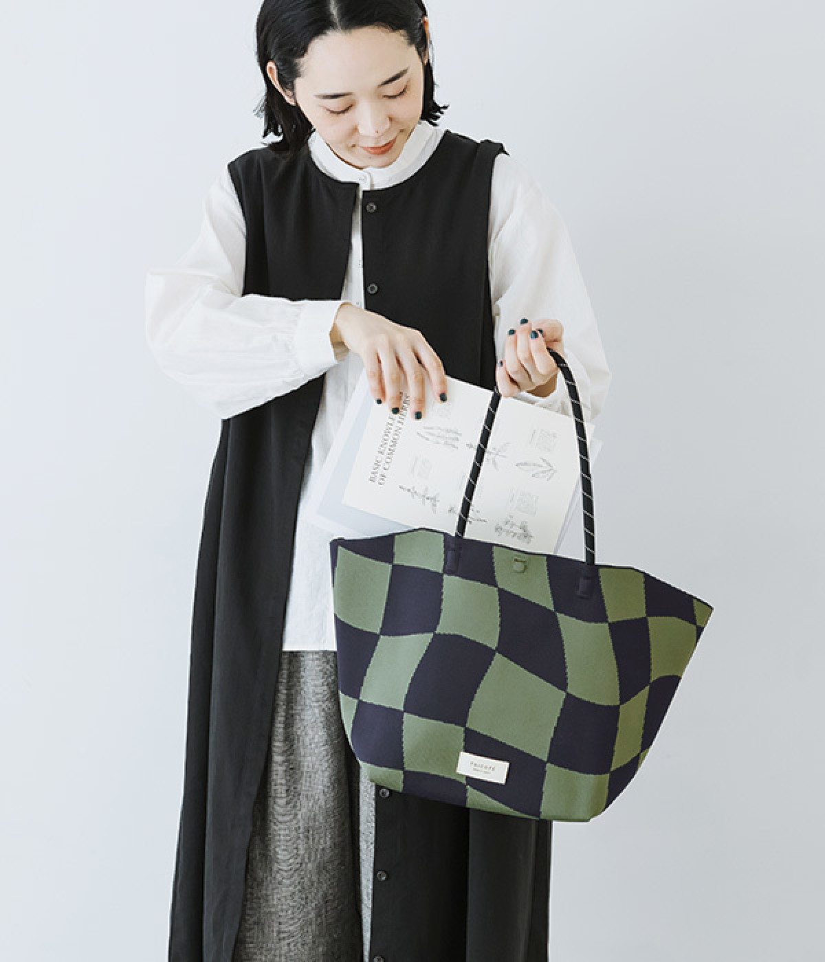 FLOW BLOCK CHECK バッグ(グリーン-ONESIZE)
