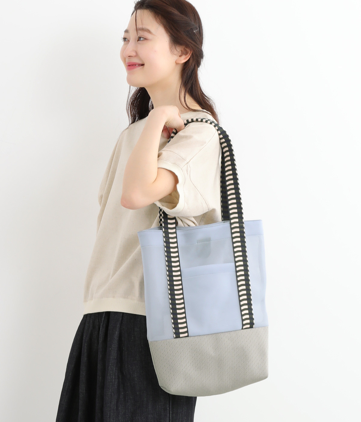 MESH SPONGE TOTE BAG(ライトブルー-ONESIZE)