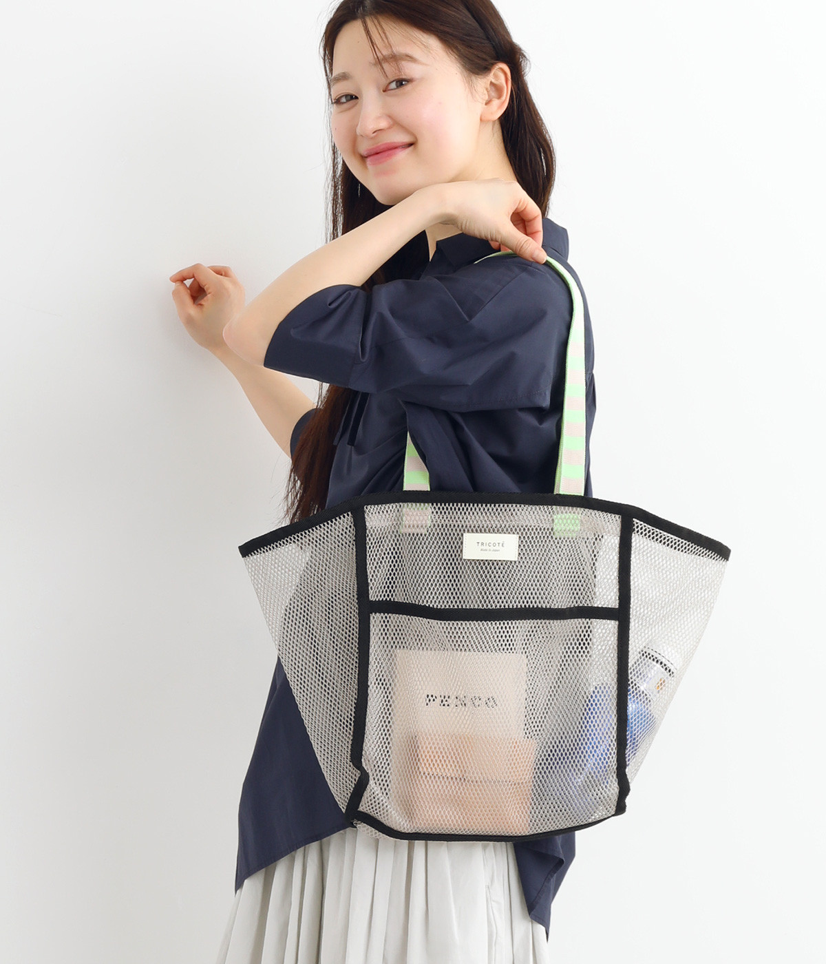 MESH POCKET TOTE BAG(グレー-ONESIZE)