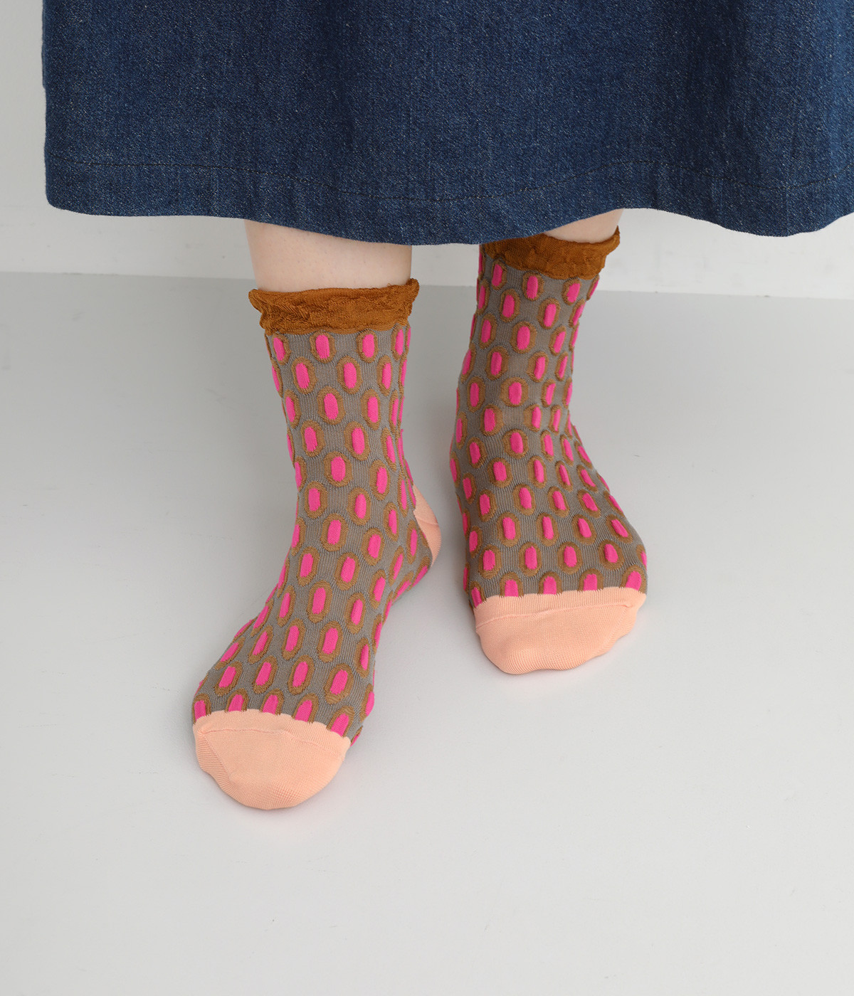 BUMPY MESH DOT SOCKS(ピンク-ONESIZE)