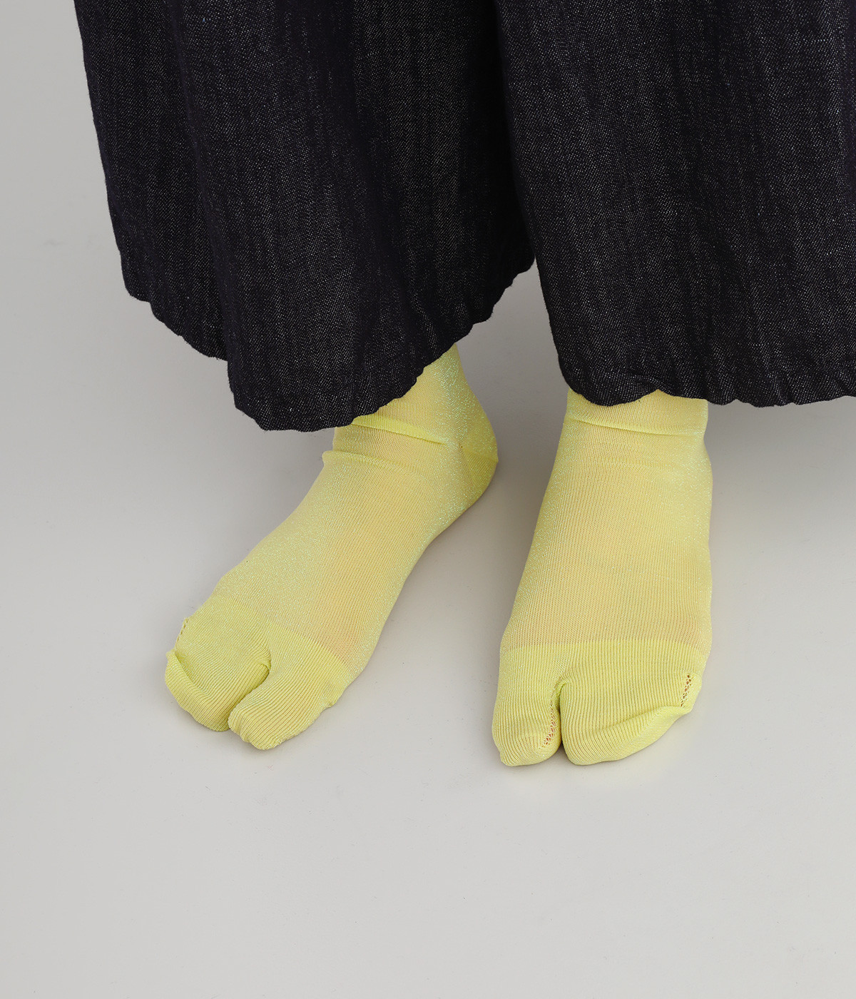 SHEER COLOUR LAME TABI SOCKS(イエロー-ONESIZE)
