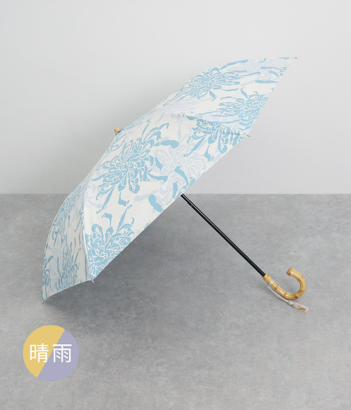 和柄晴雨兼用傘　2段折傘(菊-ONESIZE)