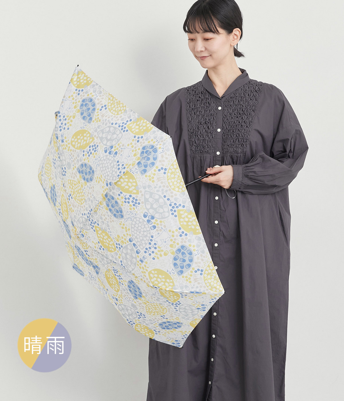 MOOMIN　雨晴兼用　折りたたみ傘(リトルミイ／収穫-ONESIZE)