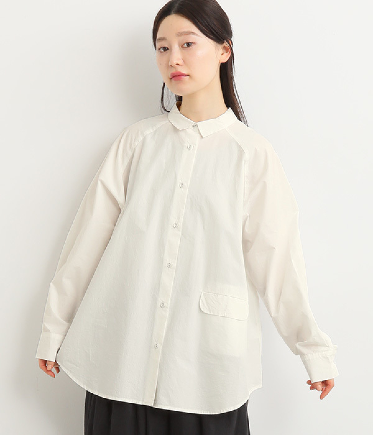 タイプライター製品洗いワンポケットシャツ(オフホワイト-ONESIZE)