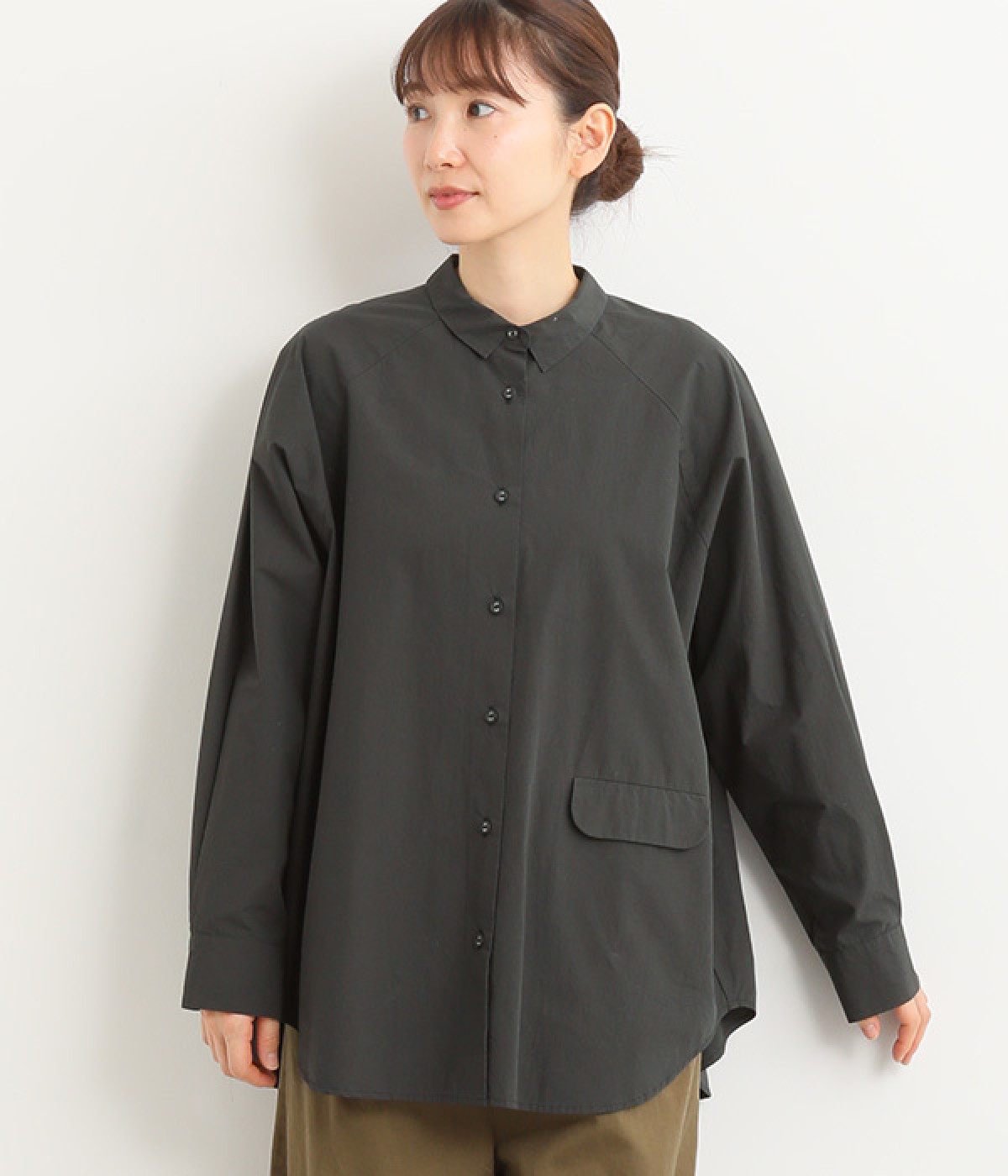 タイプライター製品洗いワンポケットシャツ(ブラック-ONESIZE)