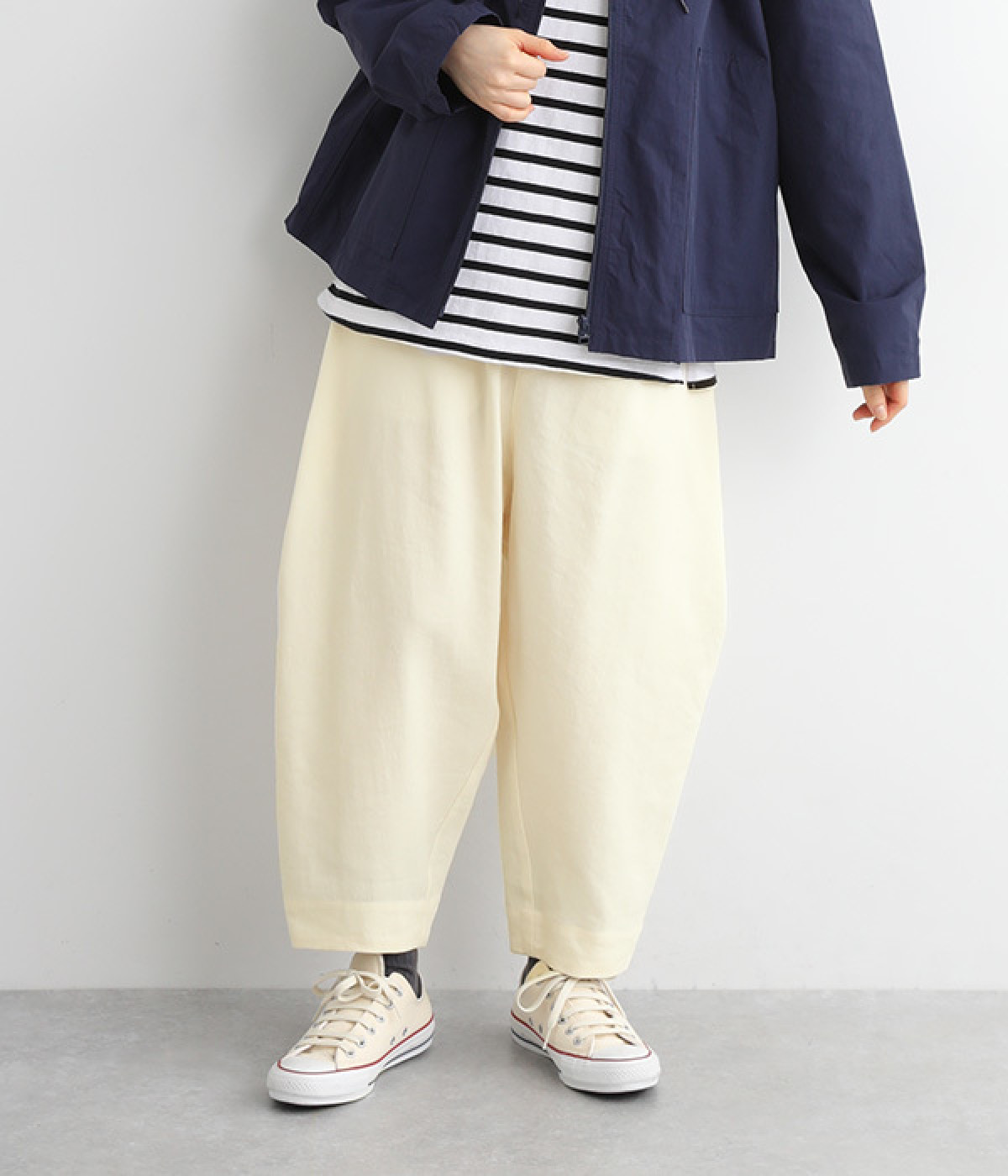リネンコットンビックポケットコクーンパンツ(オフホワイト-ONESIZE)