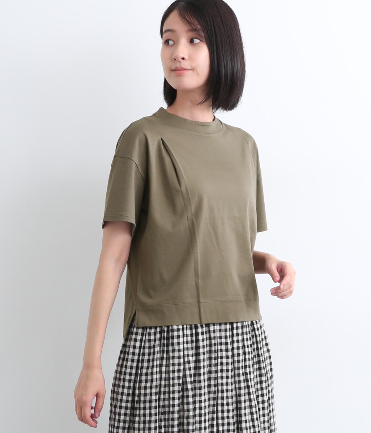 コットンスーピマバイオシルスムース接触冷感タックワイドプルオーバー(カーキ-ONESIZE)