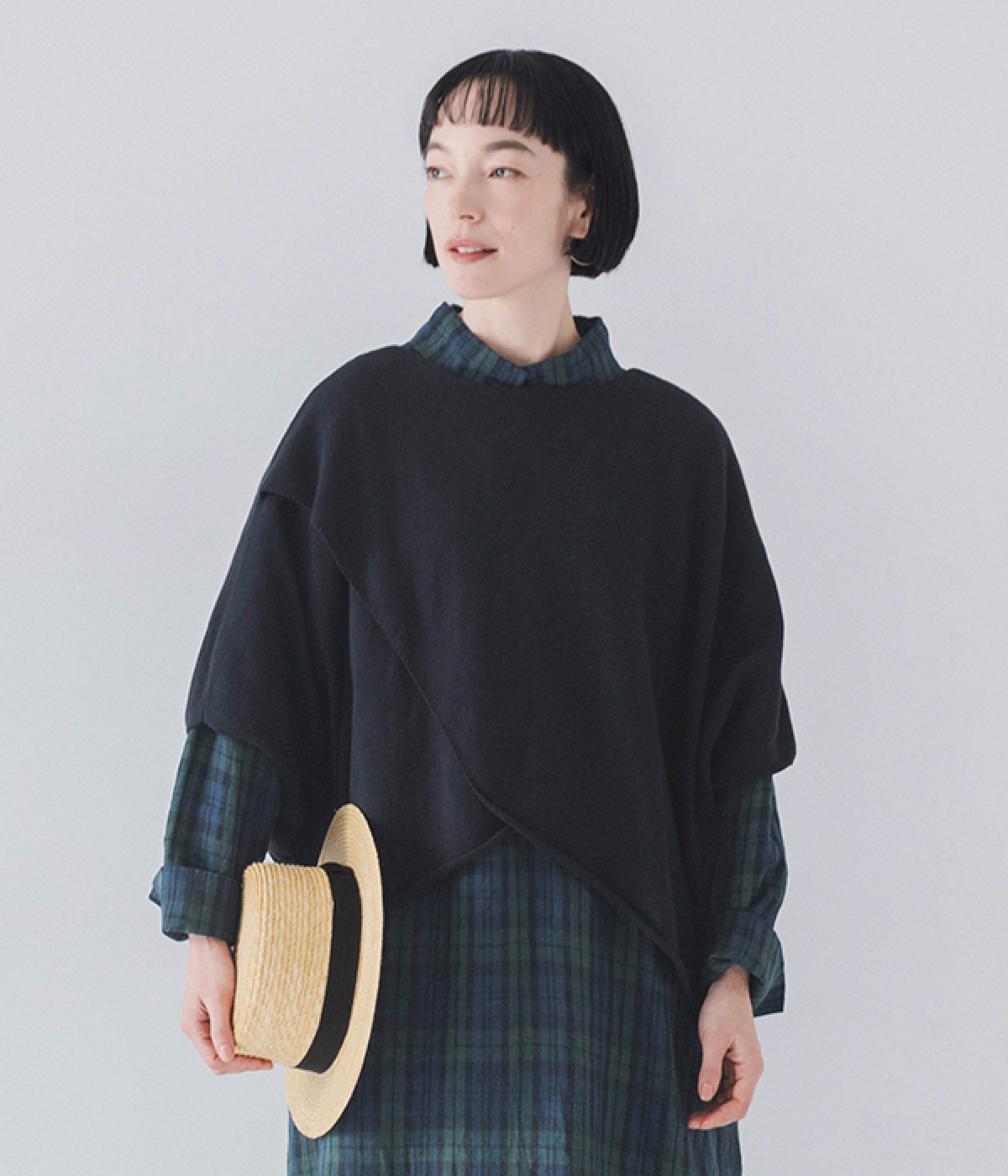別注｜コットンニット2wayプルオーバー(ブラック-ONESIZE)