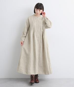 9番手リネンワイドピンタックワンピース