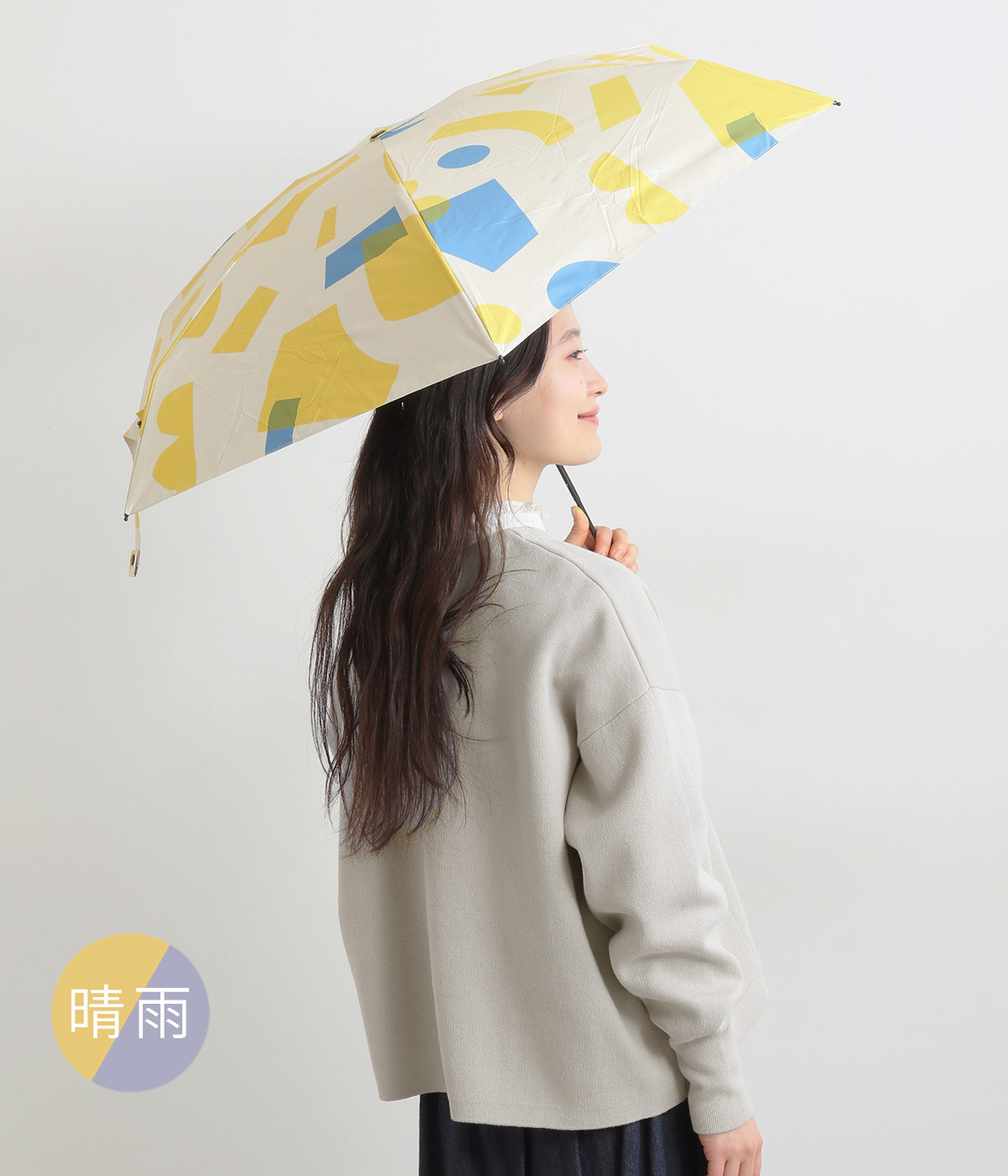 All weather　晴雨兼用　day dream　コンパクト折りたたみ傘　50cm(イエロー-ONESIZE)