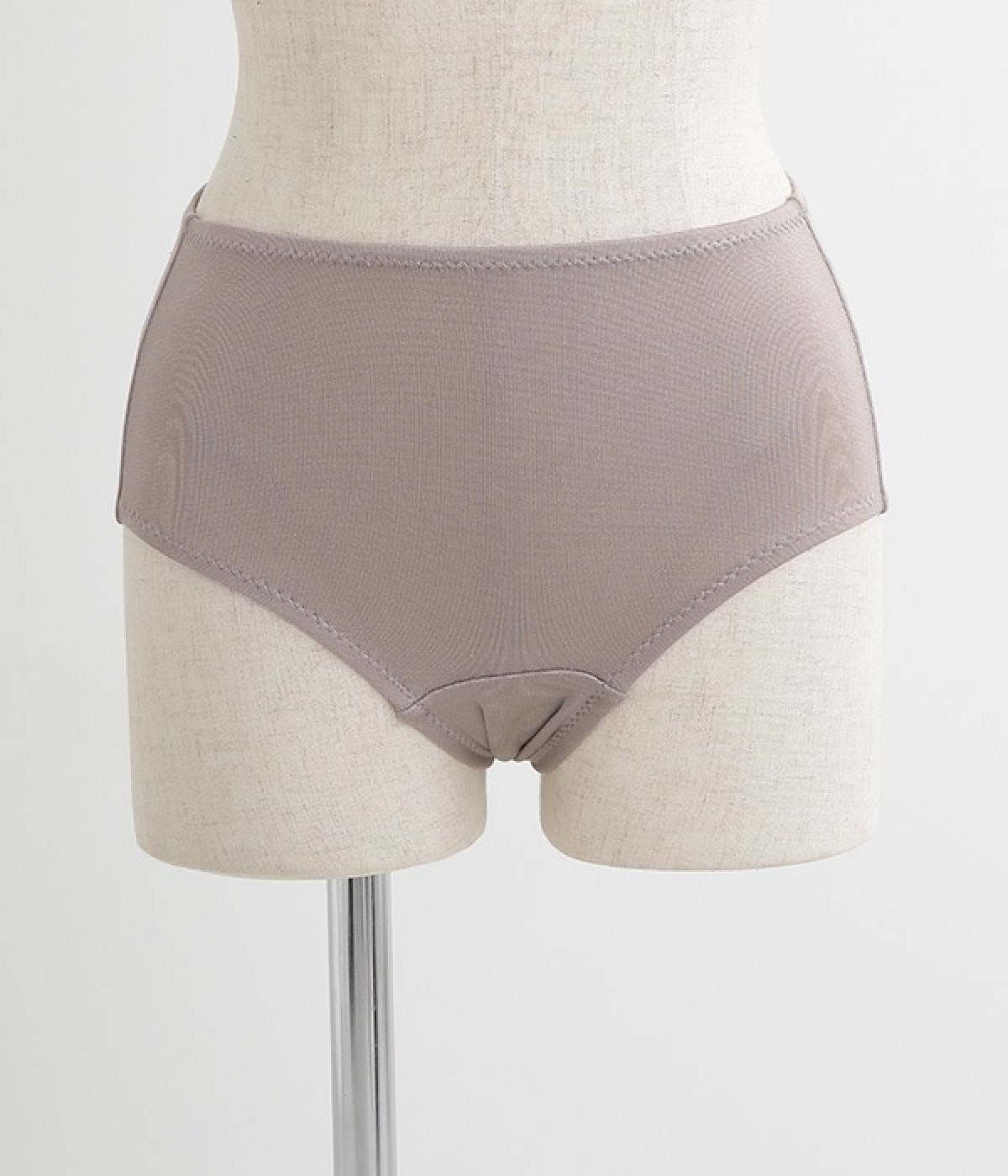 ストレッチシルク シンプルショーツ(グレージュ-L)