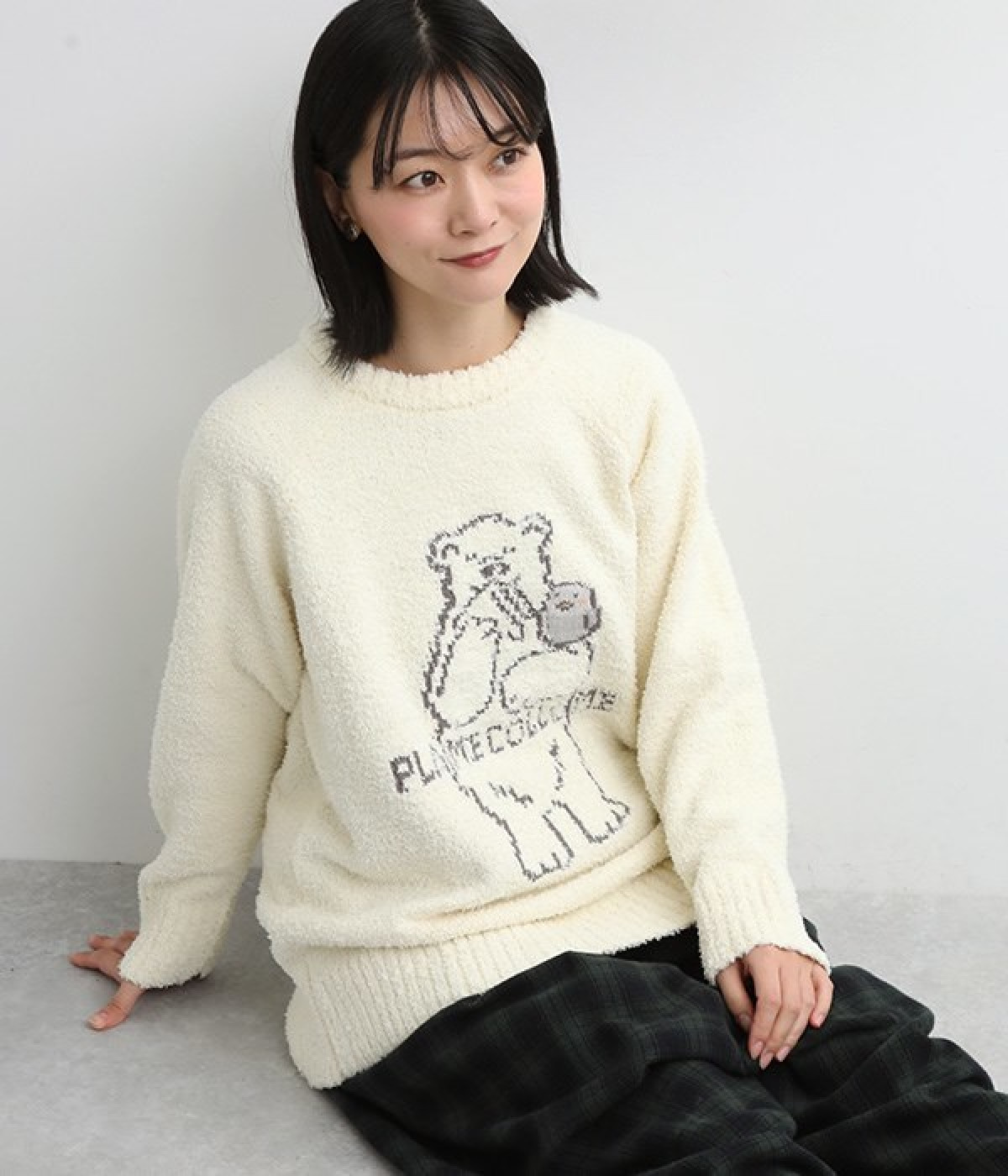 [リンネル掲載]サンドイッチハウスメルヘンコラボ メルヘン立ちコトリモールニットプルオーバー(アイボリー-ONESIZE)