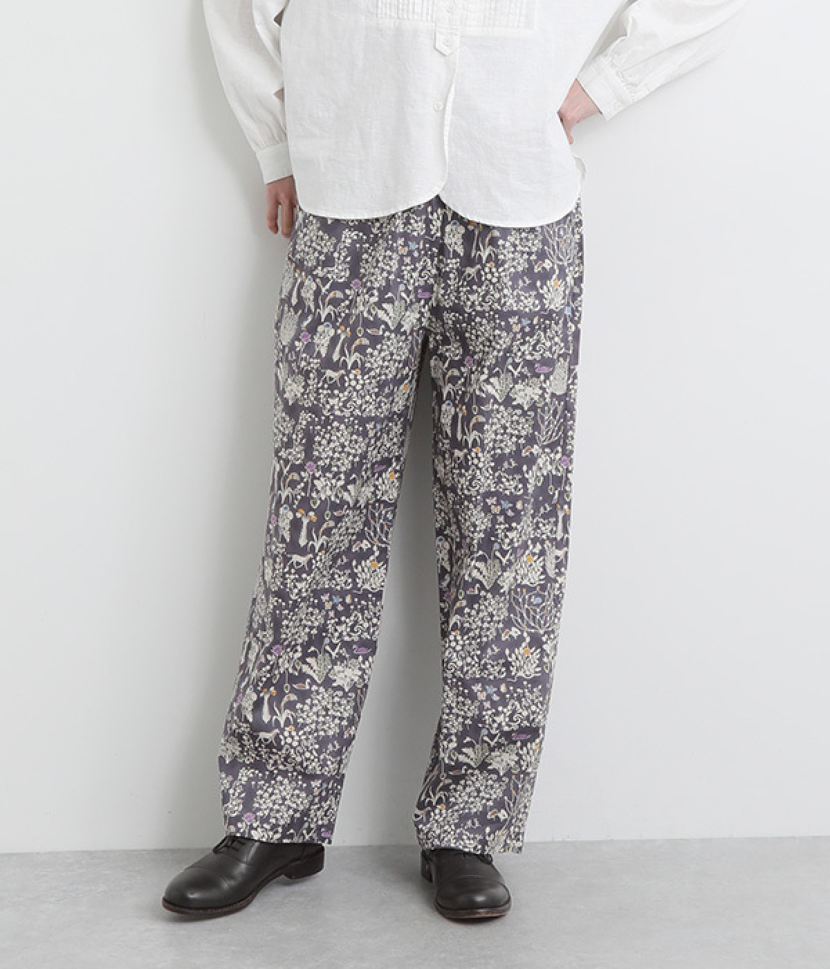 LIBERTYPRINTタックギャザーパンツ(パープル-ONESIZE)