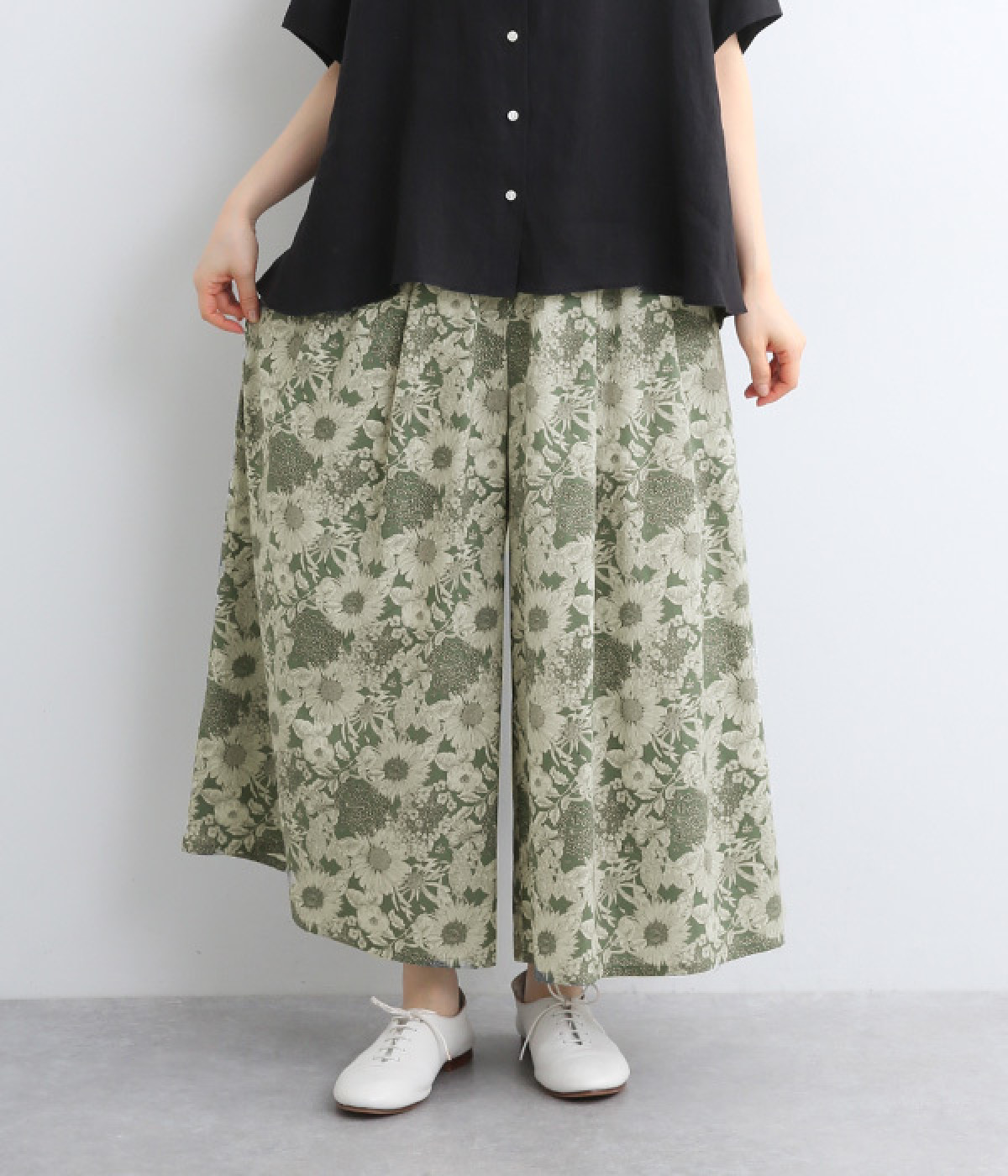 LIBERTYPRINTスカート見えパンツ(グリーン×SwimDunclare-ONESIZE)