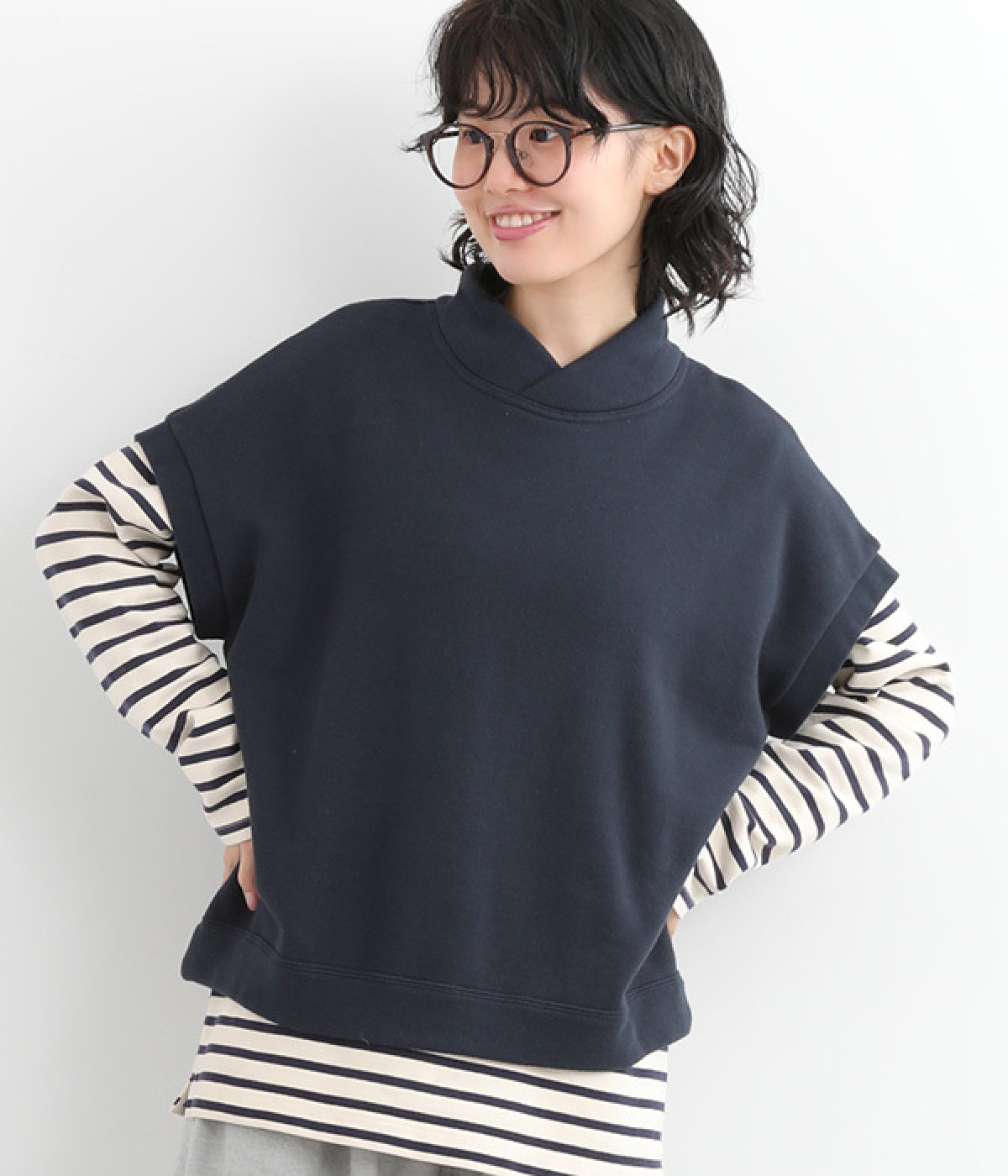 マハバーラ裏毛　ヘチマベスト(ネイビー-ONESIZE)