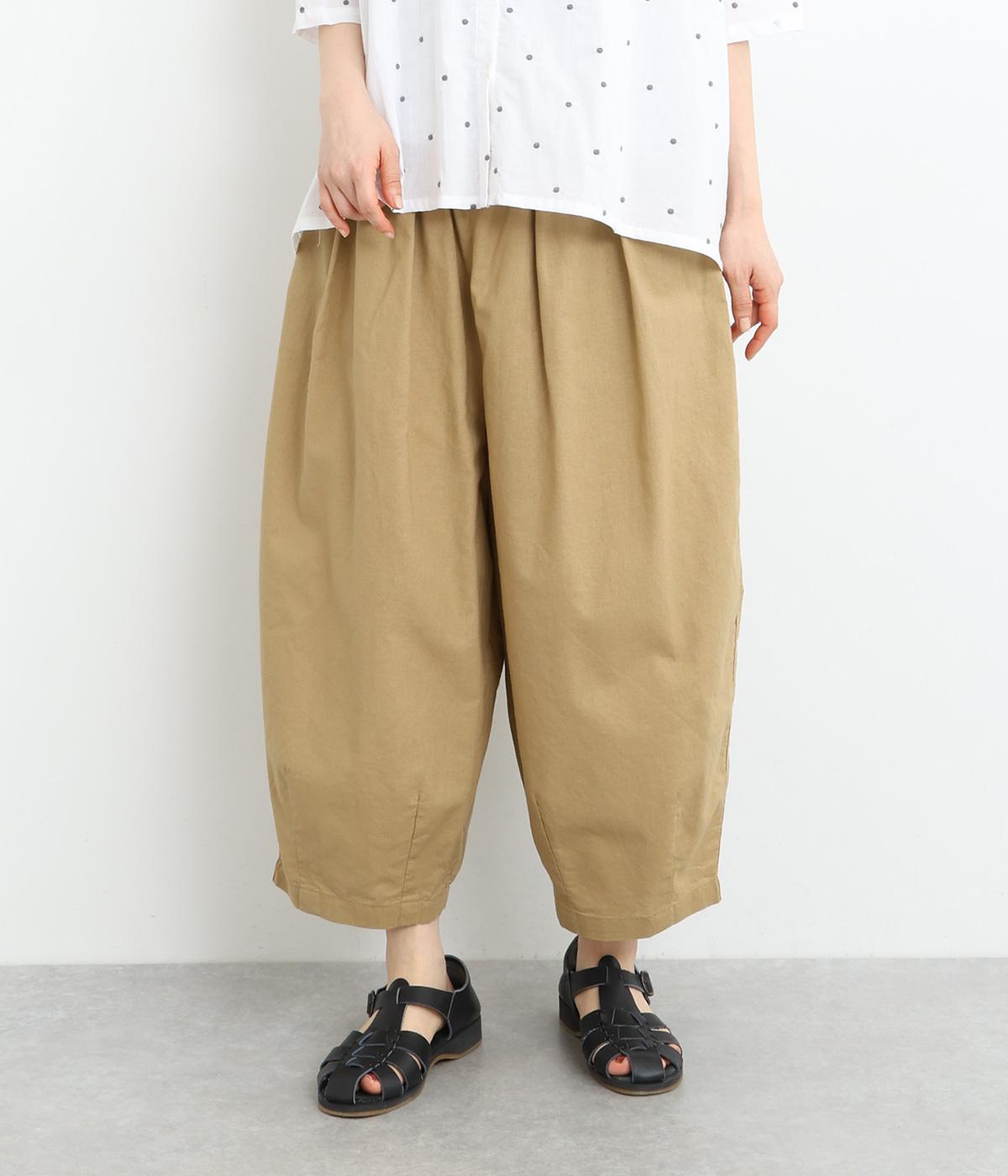 コットンリネンキャンバスコクーンパンツ(ベージュ-ONESIZE)