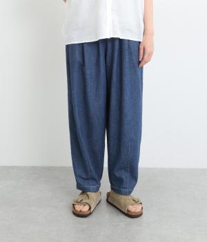 6.5ozコットンリネンデニムコクーンパンツ