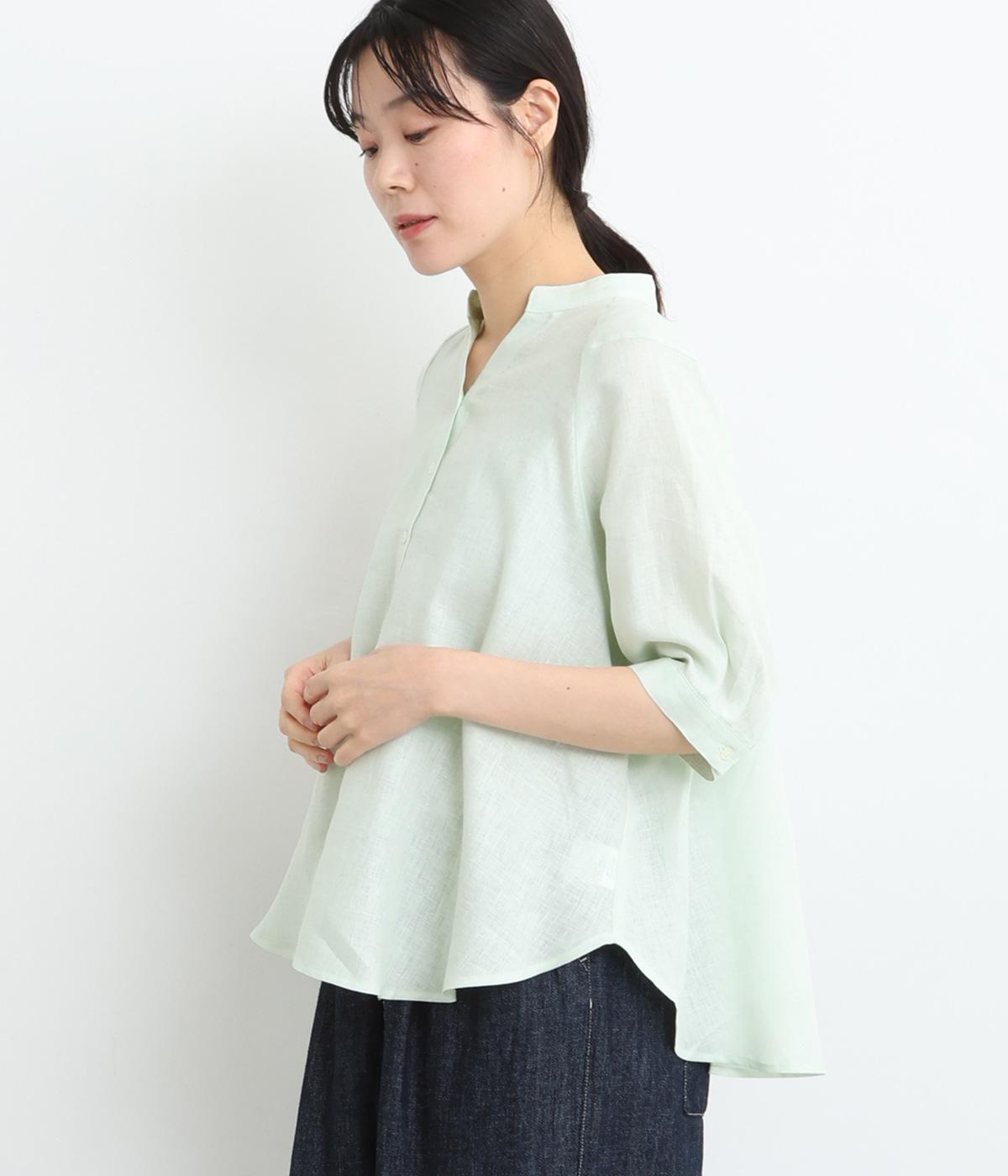 リネンポプリンスキッパーブラウス(ミント-ONESIZE)