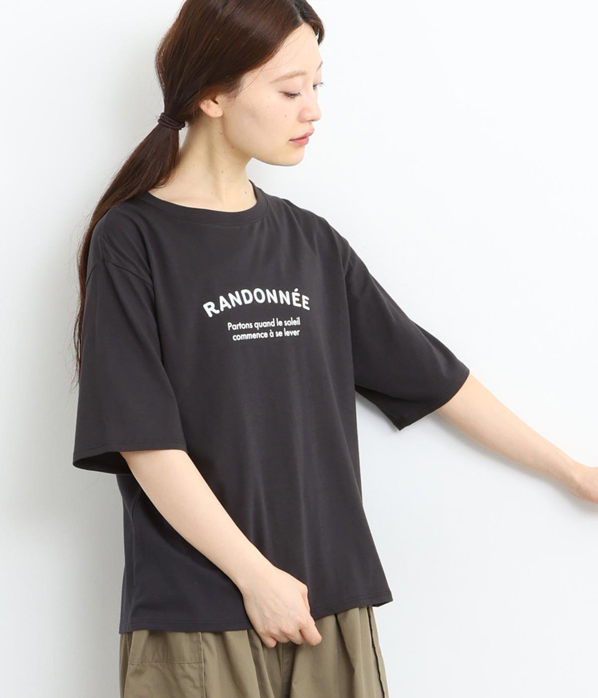 コットンナチュラル天竺RandonneeTシャツ(チャコール-ONESIZE)