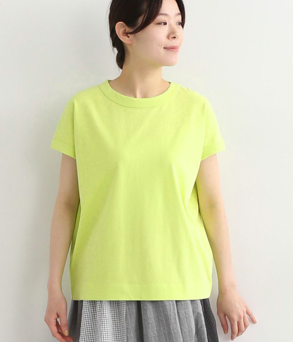 USコットンフレンチスリーブTシャツ(ライトイエロー-ONESIZE)