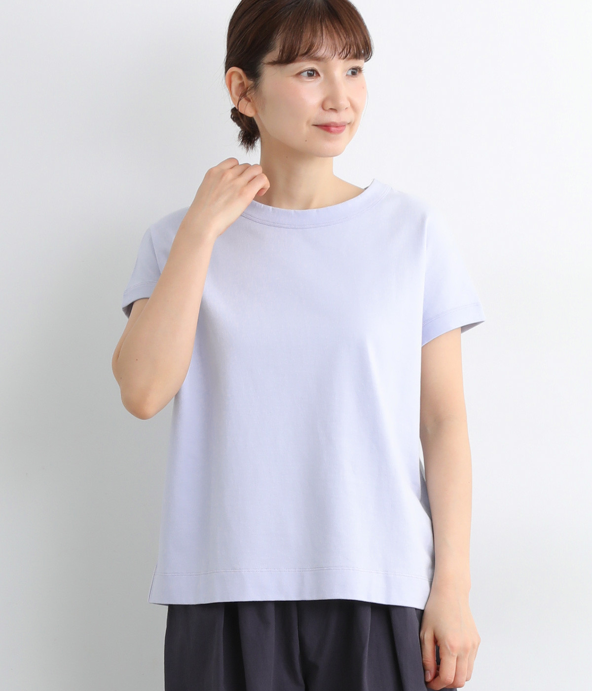 USコットンフレンチスリーブTシャツ(ライトブルー-ONESIZE)