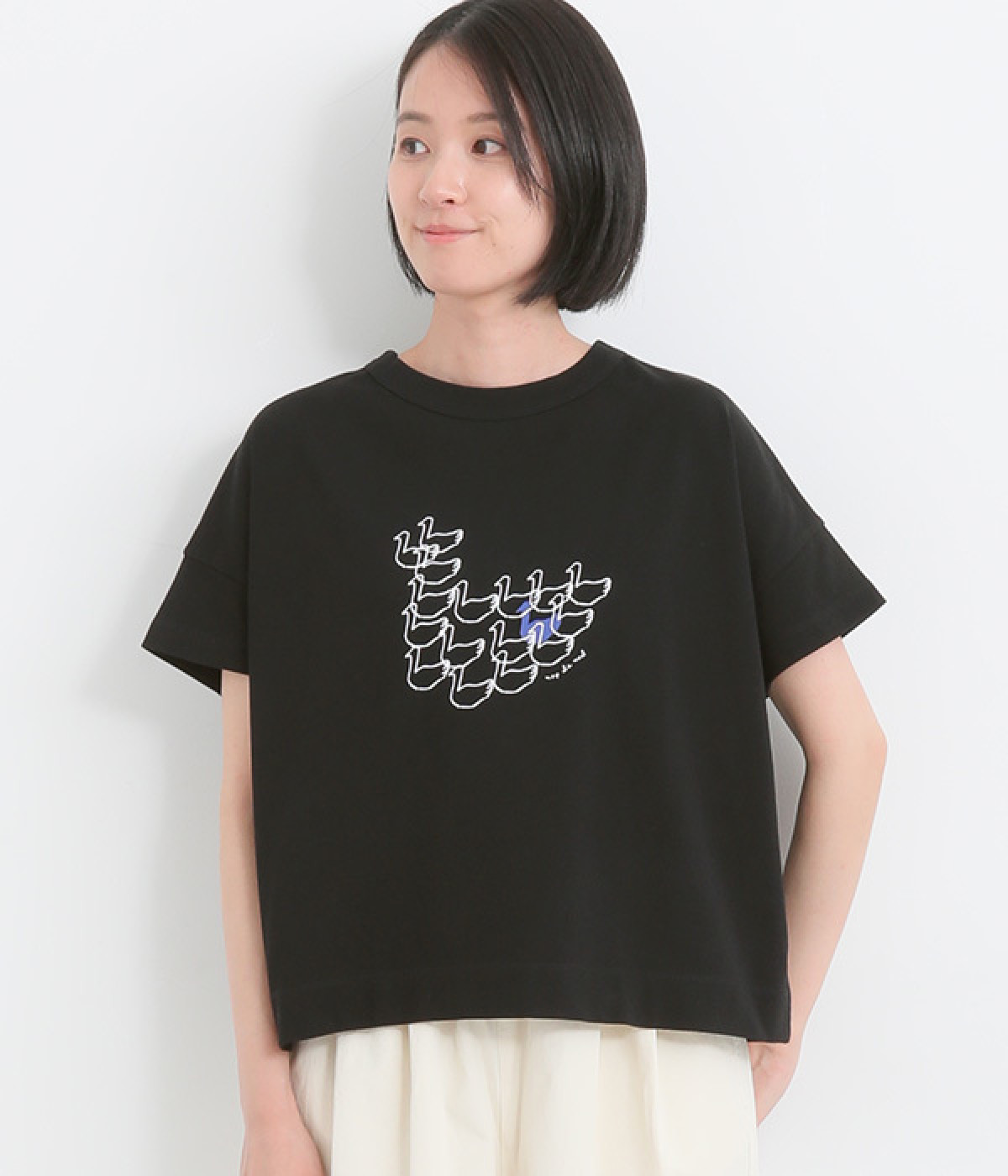 Ciel USコットンスワンプリントTシャツ(ブラック-ONESIZE)