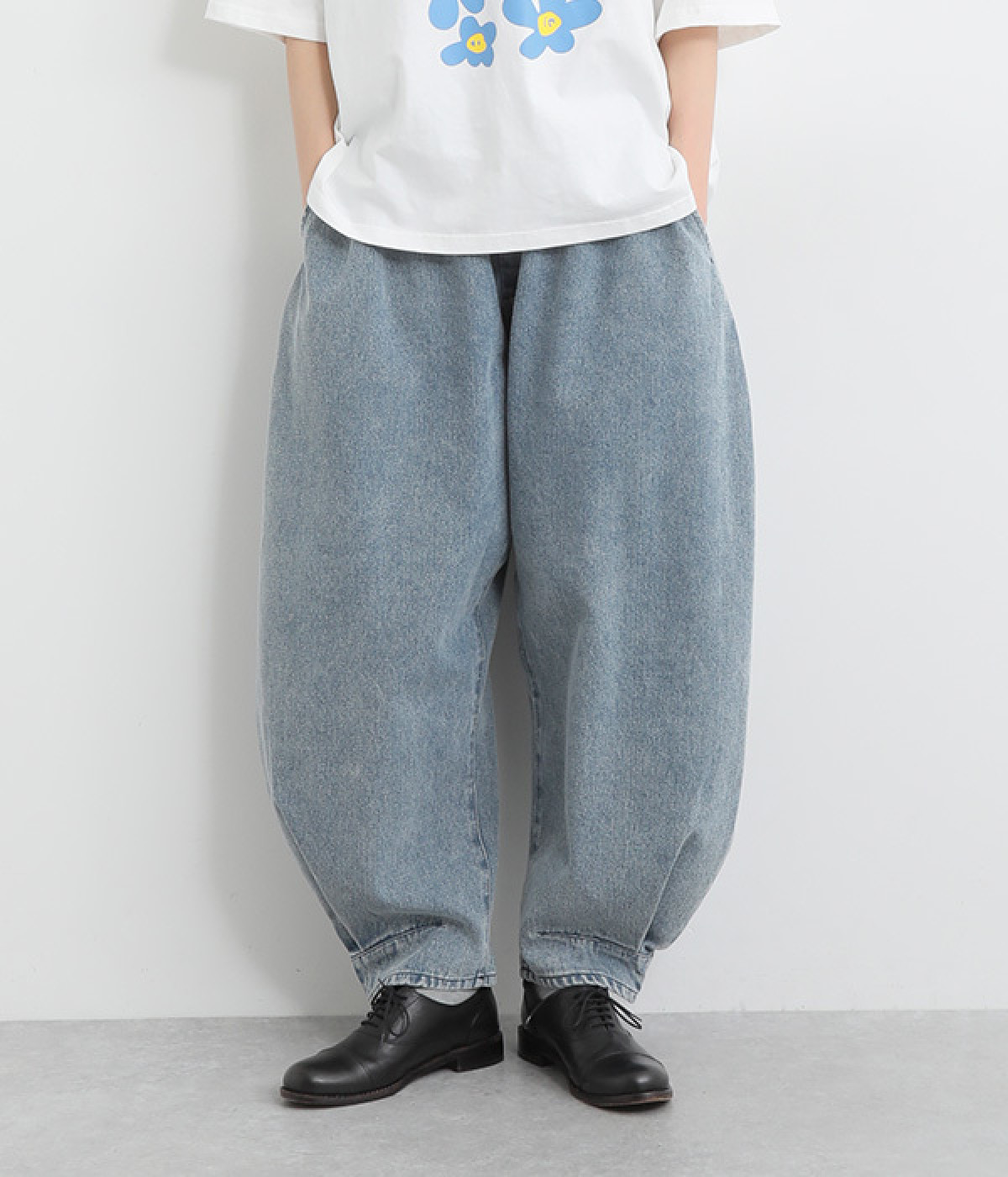 ヘムタックカーブパンツ(ブルー-1)