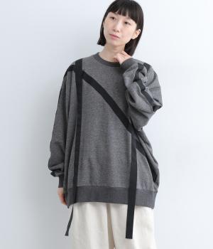 コットンNテープスウェットシャツ(チャコール-2)